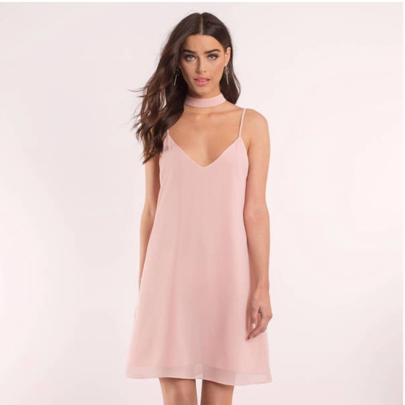 Tobi Dresses & Skirts - TOBI Penelope blush pink choker shirt dress